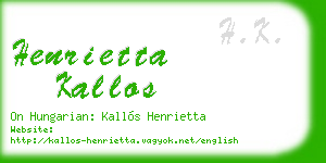 henrietta kallos business card