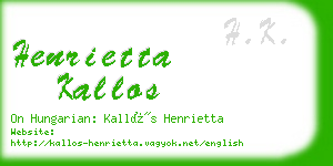 henrietta kallos business card